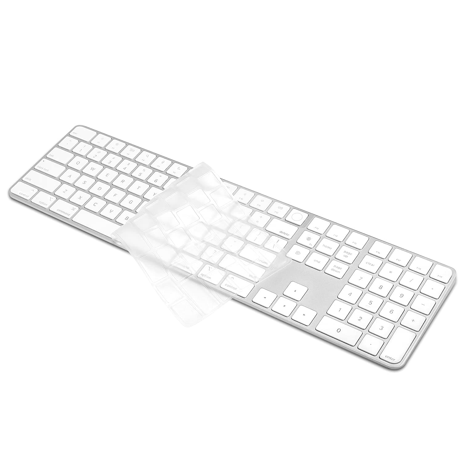 Ultra Thin Keyboard Case Cover Skin for Apple Magic Keyboard with Touch ID and Numeric Keypad Model-A2520 (for 2022 Mac Studio & 2021 Apple iMac 24 inch M1 Chip) 0.12-mm TPU Protector (Clear)
