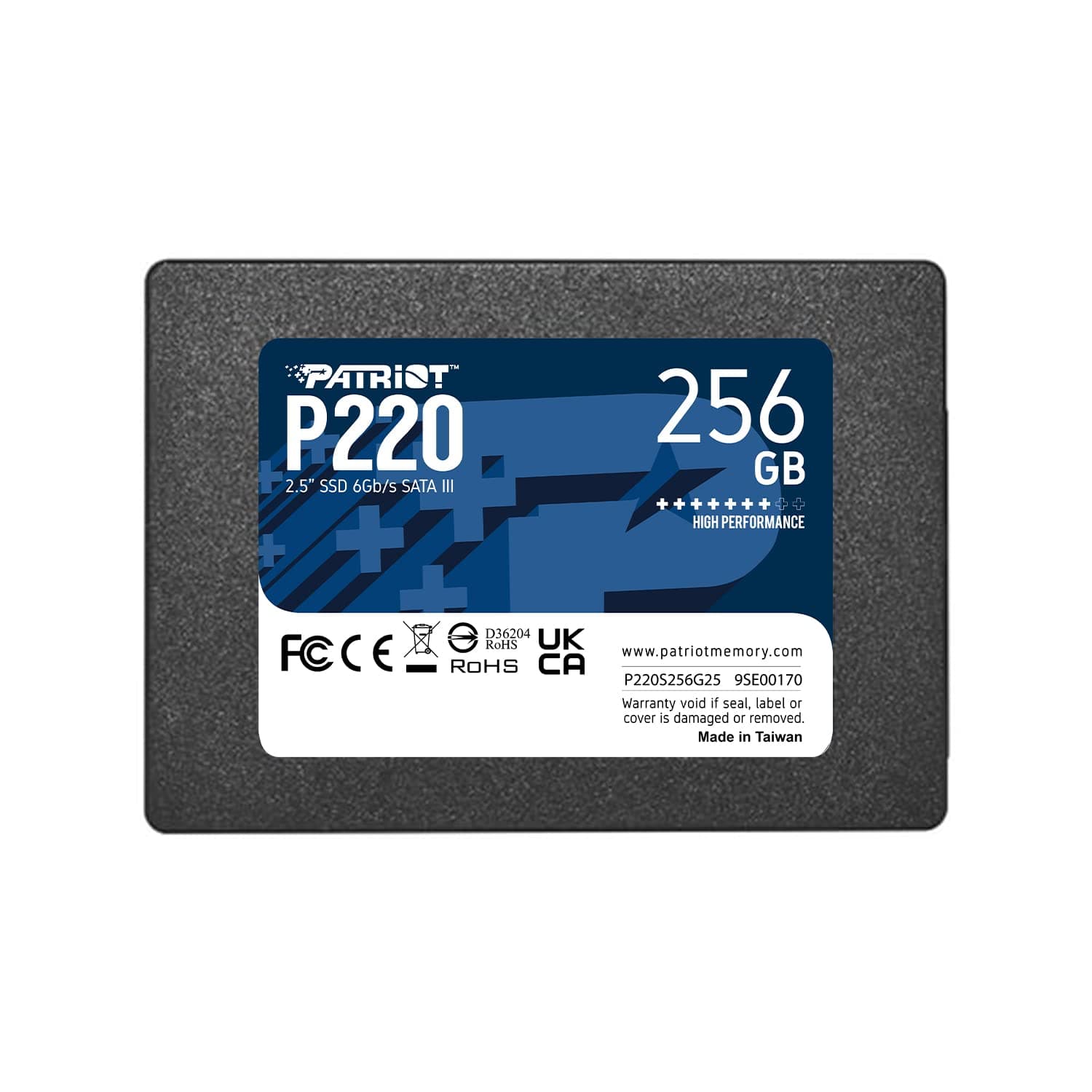 Patriot P220 SATA 3 256GB Internal Solid State Drive 2.5” - P220S256G25
