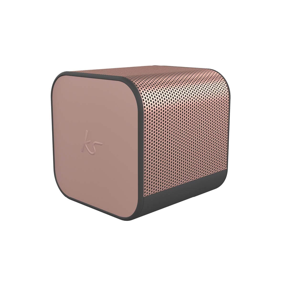 KitSound Boom Cube Metallic Portable Rechargeable Wireless Bluetooth Speaker, Rose Gold