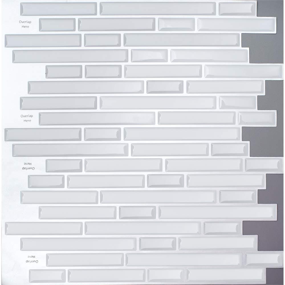 profesticker Tile Sticker Self-Ahdesive 3D Stick On Tile Peel and Stick Wallpaper Heat Resistant Waterproof Backsplash Kitchen Bathroom (12Inches) (6Tiles) (Brick White Small)