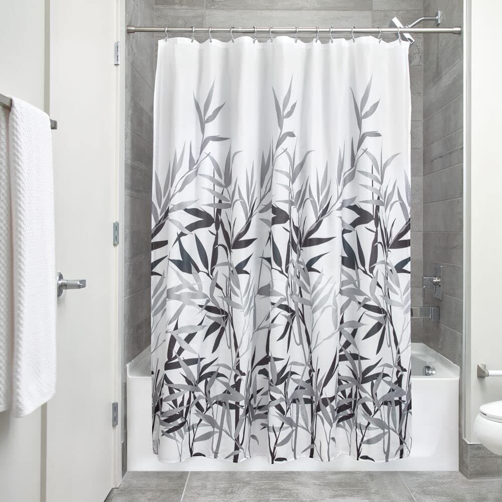 InterDesign Anzu Polyester Shower Curtain Finish: Gray Print