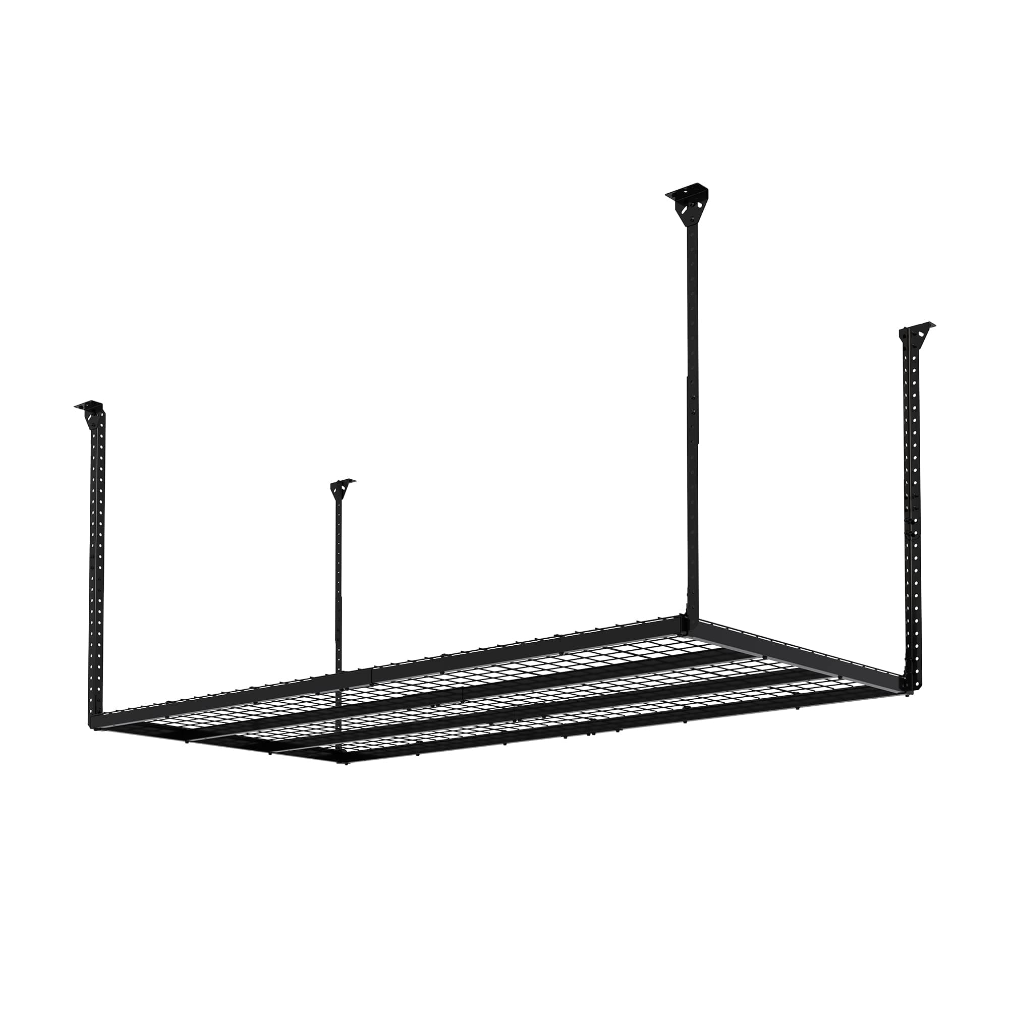 48-Inch by 96-Inch Super Pro Ceiling Mounted Shelf for Garage, Storage Heavy Duty Hanging Shelf 2 Foot by 8 Foot, Holds up to 600 Pounds, Black