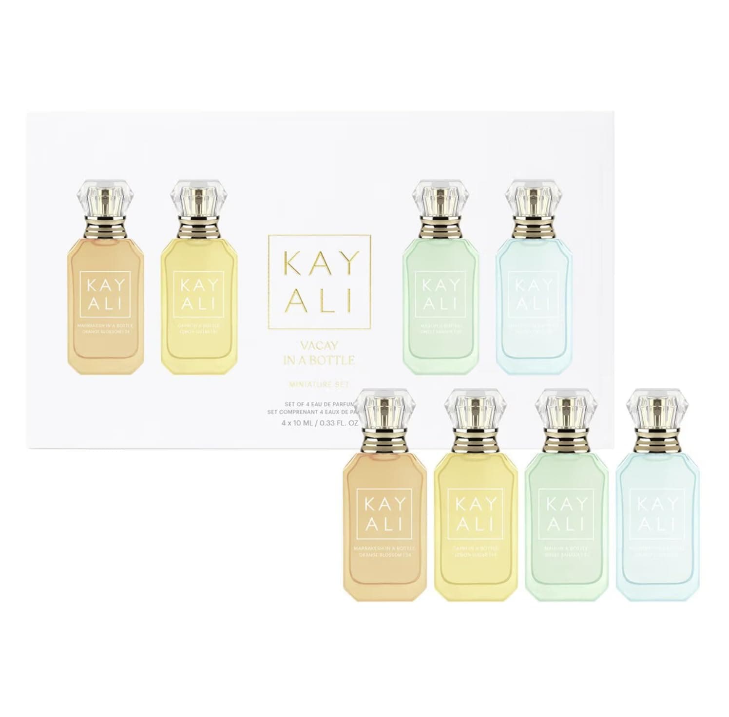 VACATION IN A BOTTLE Mini Perfume Set - four deluxe mini scents, Clear