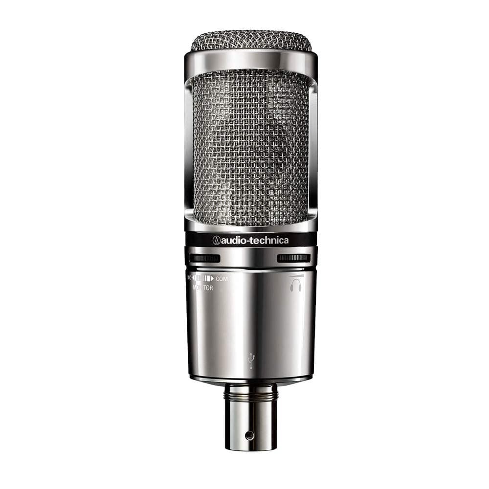 AT2020USB+V Cardioid Condenser Studio Microphone (NA, Silver)
