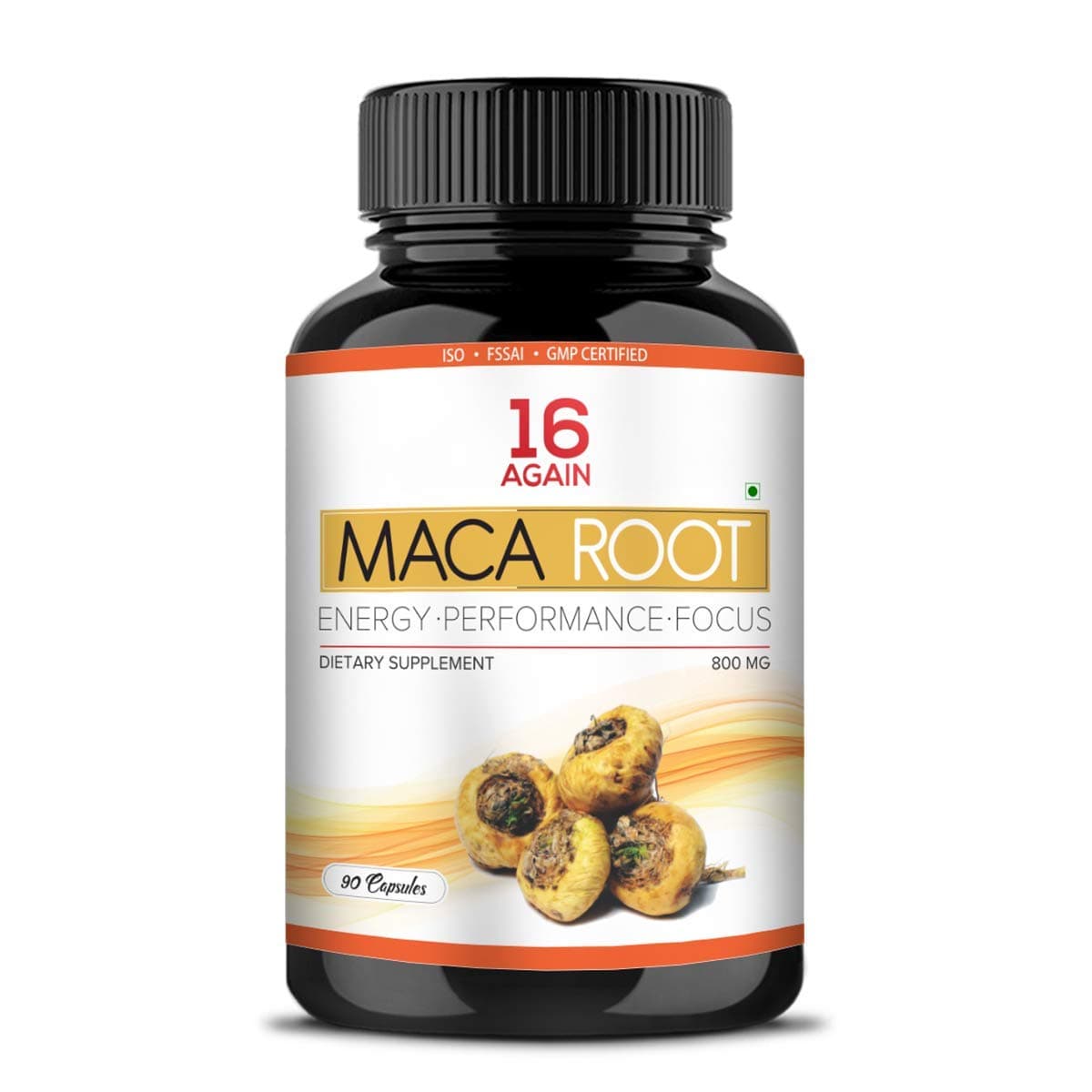 16 Again Maca Root Extract Dietary Supplement 90 Veg Capsules of 800 mg