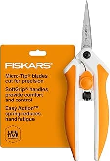 Micro-Tip Easy Action Scissors, Precision Cutting Stainless Steel Blades, SoftGrip Handle