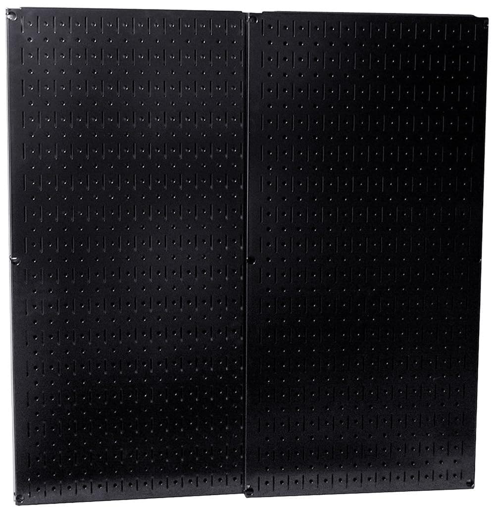Wall Control 30-P-3232B Black Metal Pegboard Pack - (2) 32" Tall x 16" Wide Black Pegboards