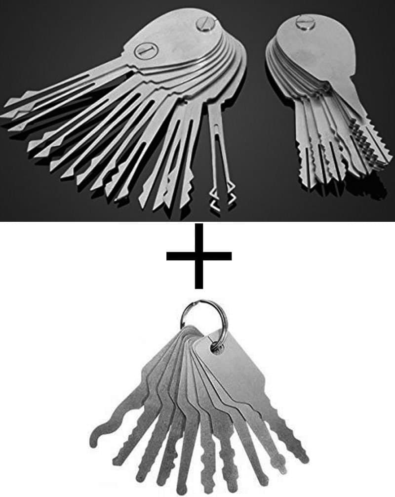 Coolinga Foldable Auto Car Door Lock Opener Double Sided Lock Pick Keys Tools Set Locksmith Picking Practice Stainless Steel Training Kit