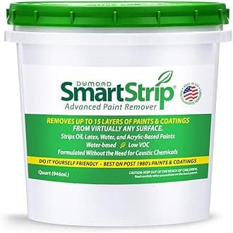 Smart Strip Advanced Paint Remover - for Removal of Acrylic, Latex, Oil, & Water-Based Coatings - Non-Caustic Formula - Indoor/Outdoor - Contractor & DIY Friendly - 1 Quart