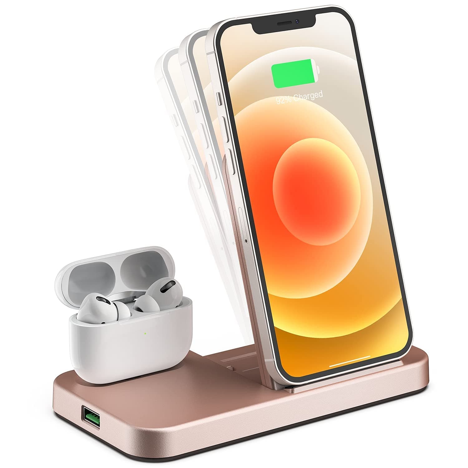 Wireless Charger, 2 in 1 Wireless Charging Station for iPhone and AirPods, Charging Dock for AirPods Pro/2/1, 7.5W Qi Fast Charger for iPhone 13/12 Pro Max/11 Pro Max/XR/XS Max/X/11 Plus