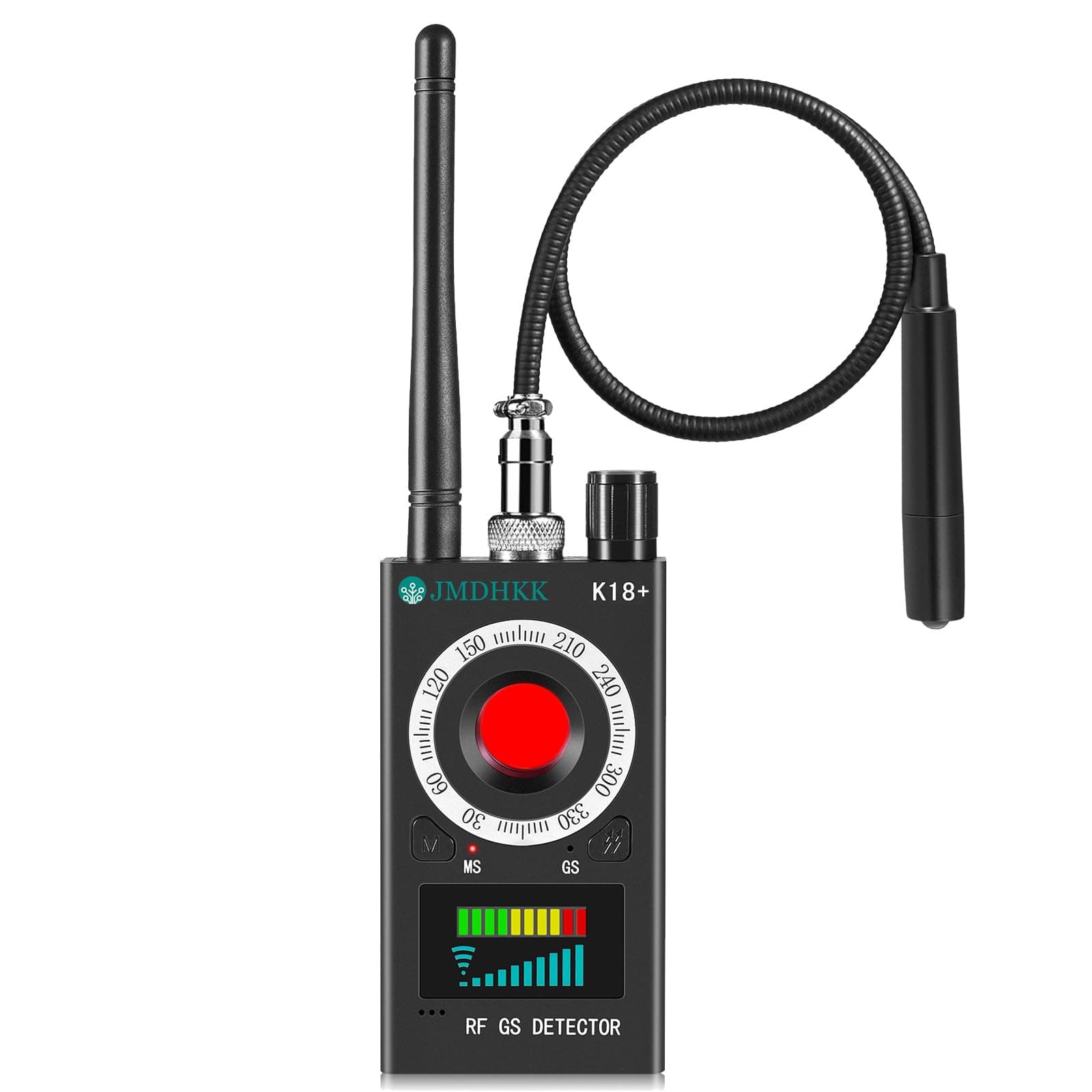 JMDHKK K18+ Hidden Camera Detector, Spy Camera Finder, Bug Detector, Magnetic Field Detector, Listening Device Detector – Privacy Protection Tool for Home, Office, Hotel, and Travel Security(Black)