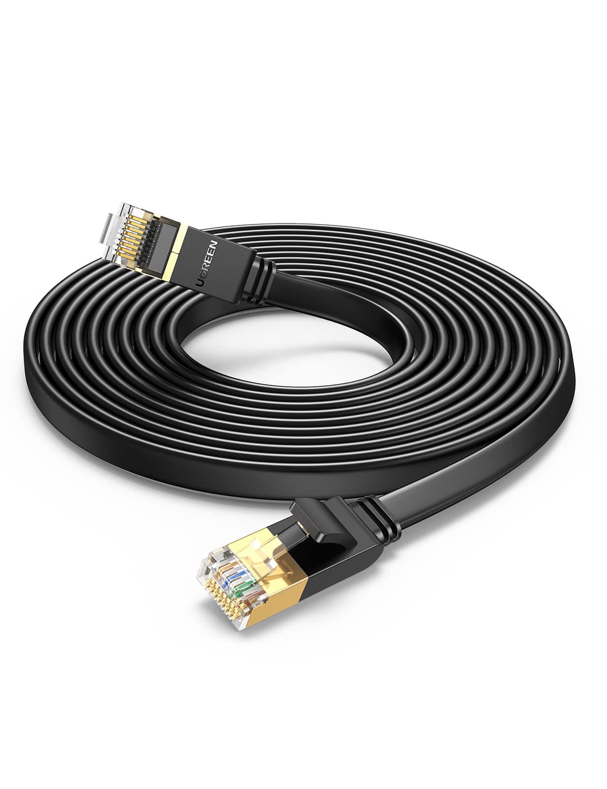 UGREEN Ethernet Cable Cat7 20M Gigabit Network Cord High-Speed Flat 10Gbps Shielded Internet Wire RJ45 Ethernet Cable Patch Compatible for Gaming PS5 PS4 PS3 Xbox Laptop Modem Router Computer