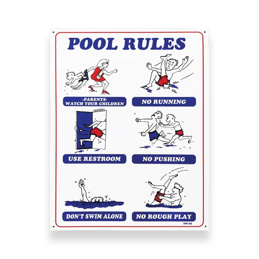 JED Pool Tools90-100 Pool Rules for Swimming Pool, 18 by 24-Inch