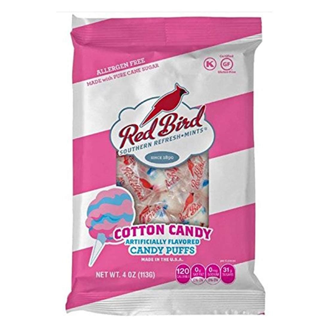 Cotton Candy Flavored Candy, Mints Individually Wrapped, Unique Candy, 4 oz Bag