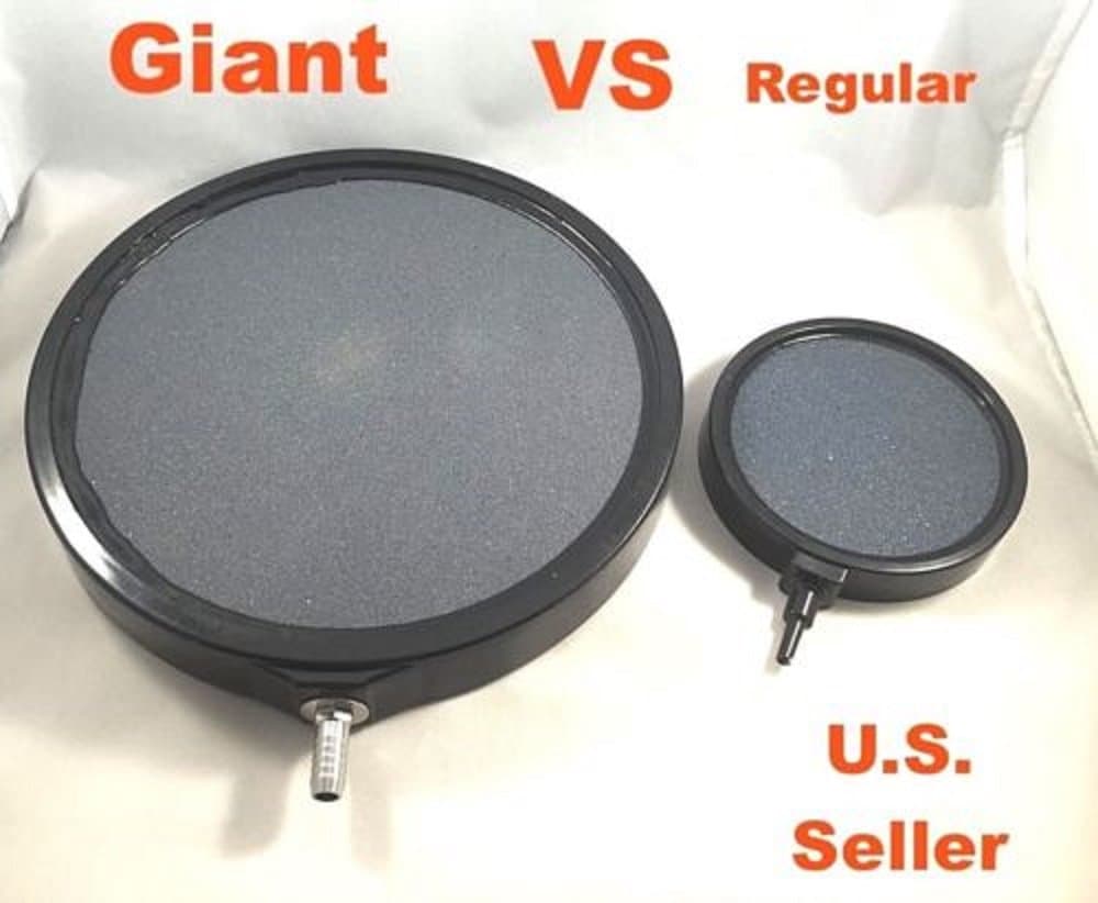 Deelicious Trading Aquarium Fish Tank Pond Air Stone Diffuser Bubble Disk Plate Giant Black Trim