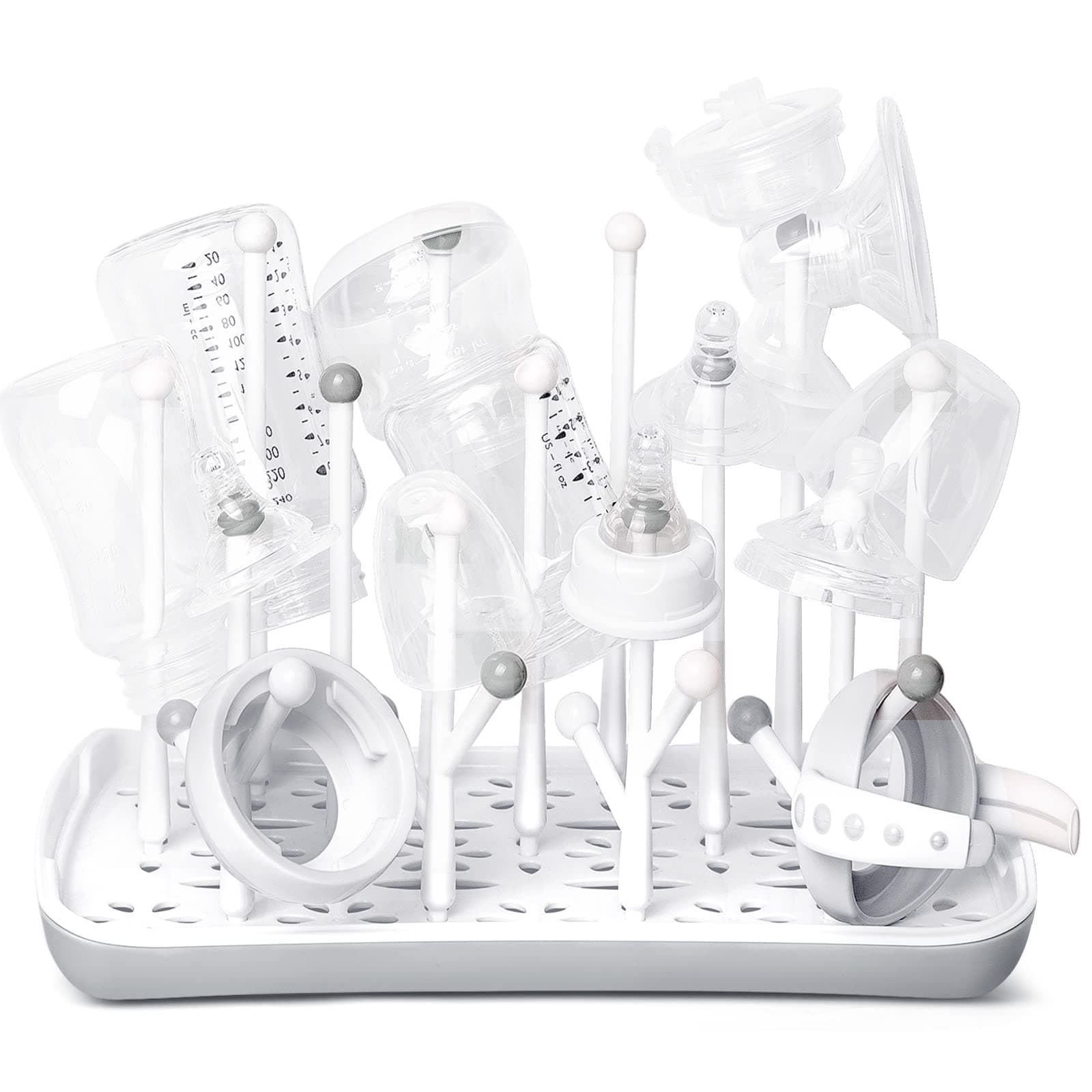 Termichy Baby Bottle Drying Rack with Tray (Grey)