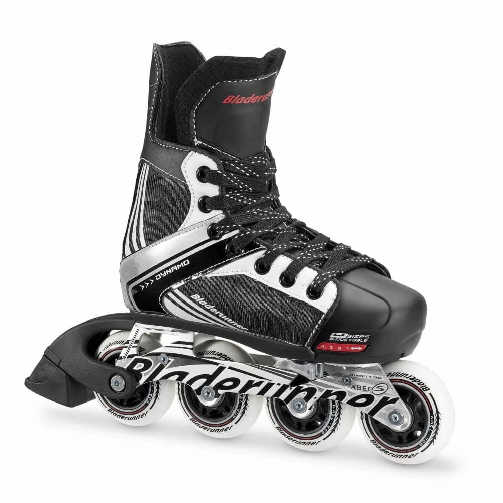 Bladerunner by Rollerblade Dynamo Jr Size Adjustable Hockey Inline Skate, Black and Red, Inline Skates