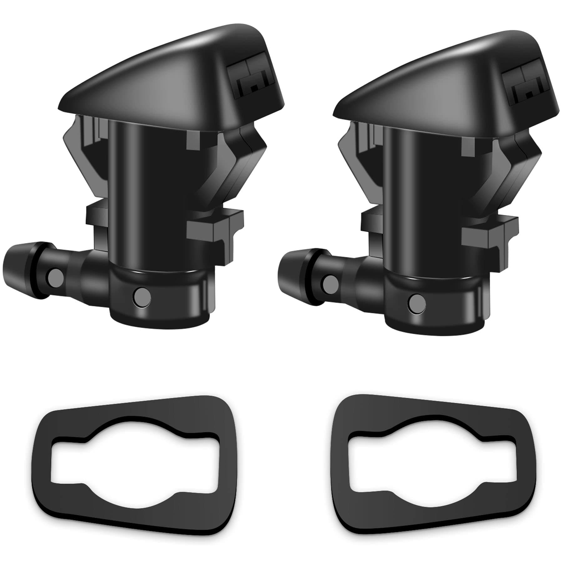 Belleone Windshield Washer Nozzle Kit Compatible with 2005-2016 Jeep Grand Cherokee, 2005-2013 Chevy Malibu, Pontiac G6, Saturn Aura, Replace #55372143AB, 15247800, 55156427AB, 55079049AA, 2PCS