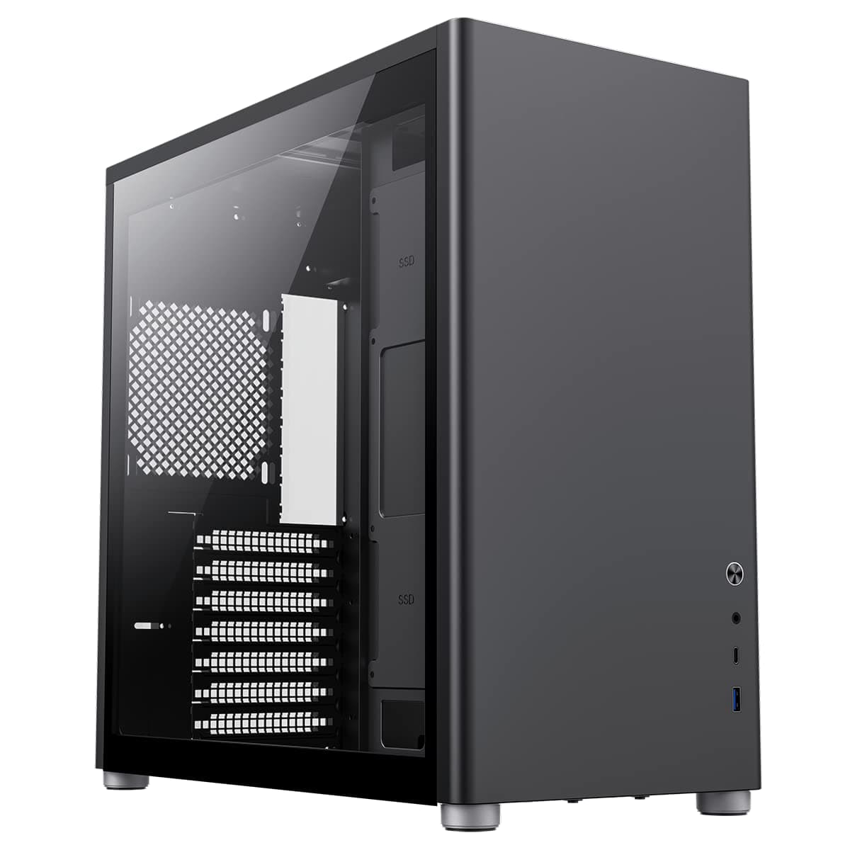 GameMax Spark Pro Gaming Cube, ATX Modular Gaming PC Case, Dual Tempered Glass Side Panels, USB3.0 - Type C | Black