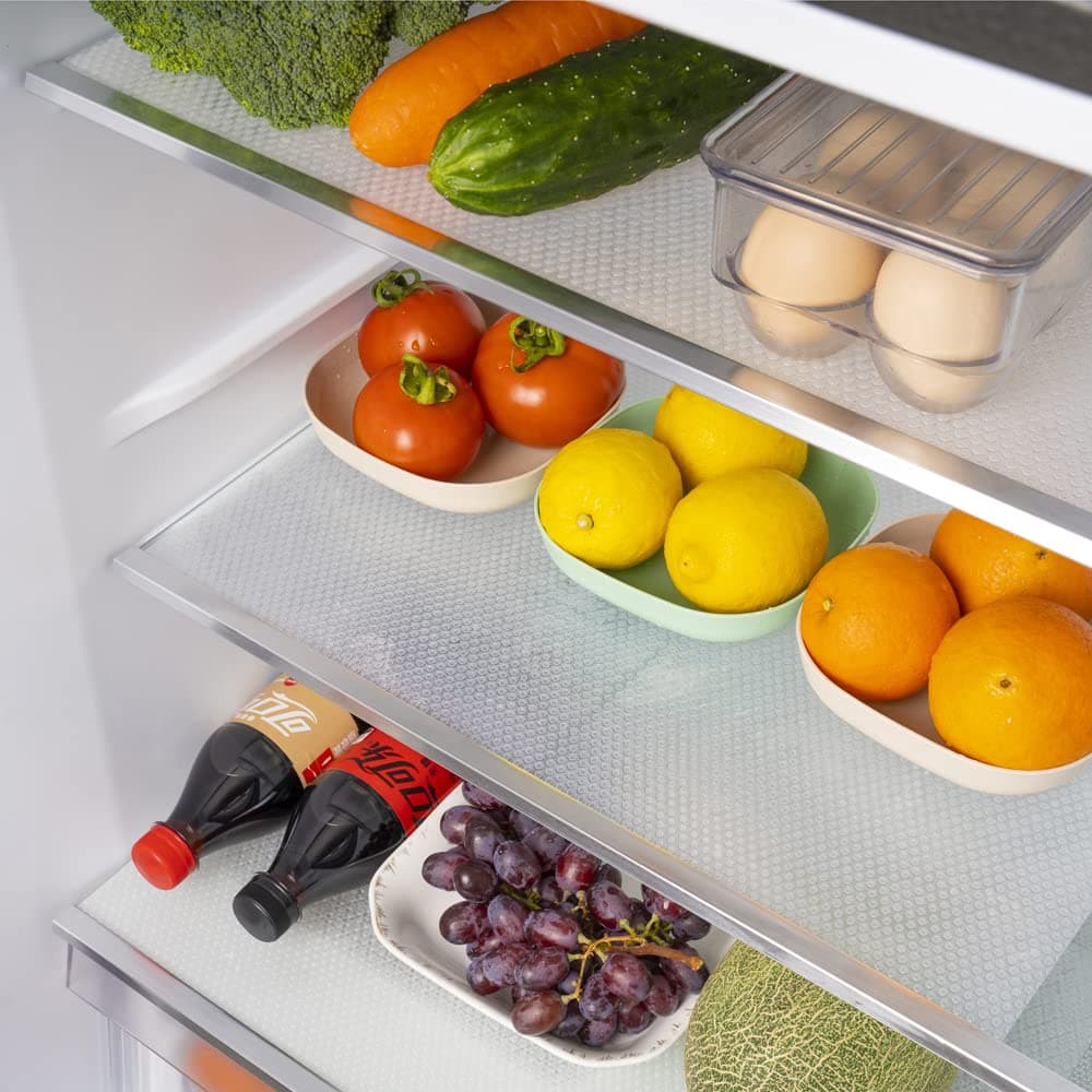 Bloss6 PCS Shelf Mats Refrigerator Liners, Refrigerator Pads Can Be Cut Fridge Mats Drawer Table Placemats for Home/Kitchen – Clear, 11.4 x 17.7 Inch