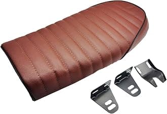 Motorcycle Cafe Racer Seat Universal Flat Brat Vintage Saddle Seat For Yamaha CB XJ (Brown)