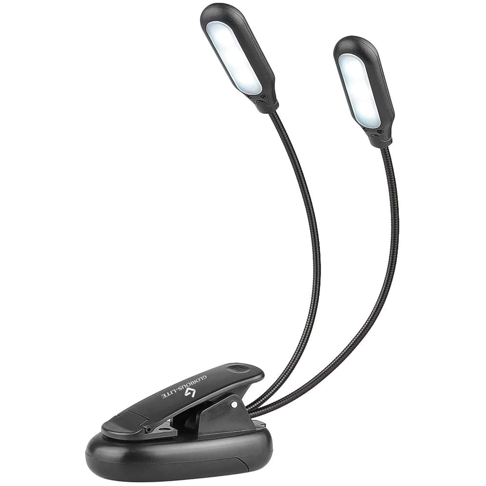 GLORIOUS-LITE 10 LED Book Light, Reading Lights with Warm/White/Natural Light, Clip on, Portable Music Stand Light, Lightweight&Eye Caring, AAA Batteries Operated for Bookworms(NOT Rechargeable)