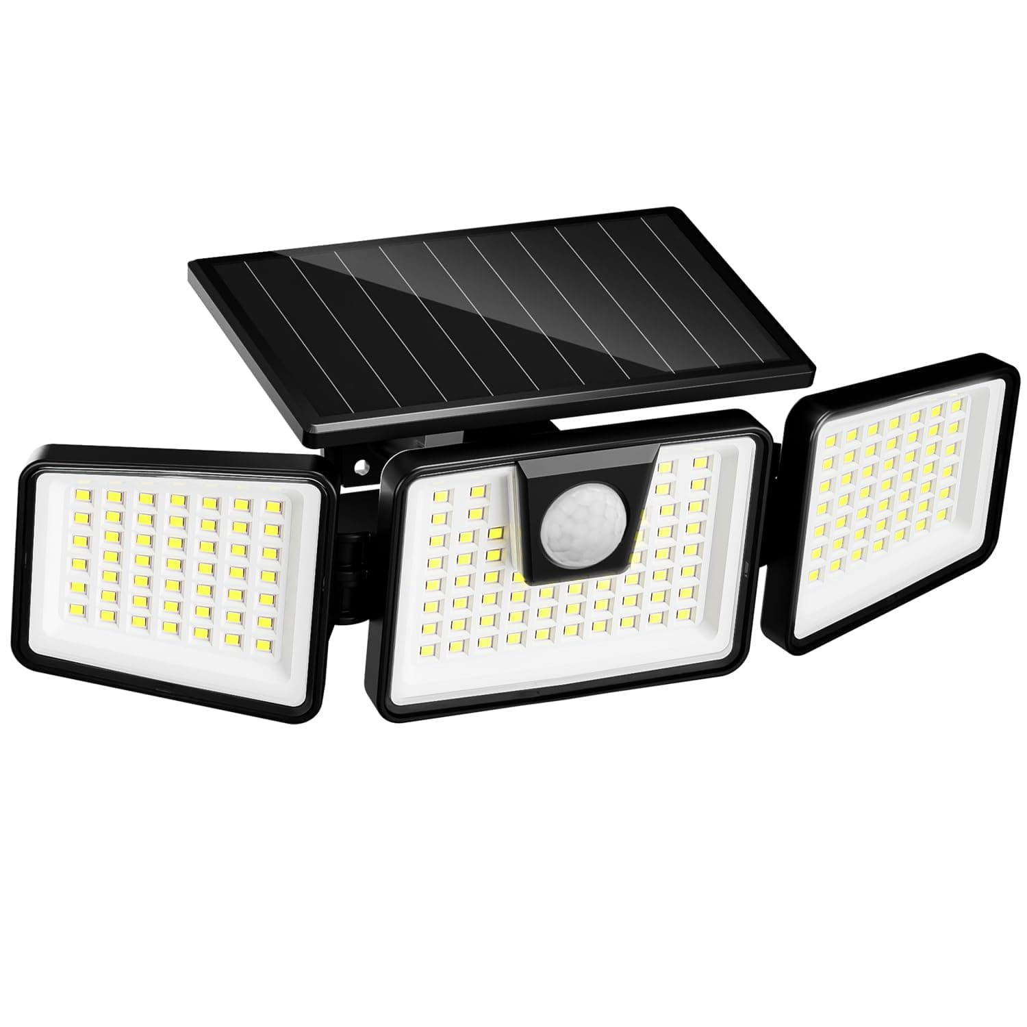 INCX Solar Motion Sensor Lights Outdoor, 3 Heads Security Lights Solar Powered, 156 LED Flood Light Motion Detected Spotlight for Patio Yard Garage Entryways, IP65 Waterproof 1 Pack