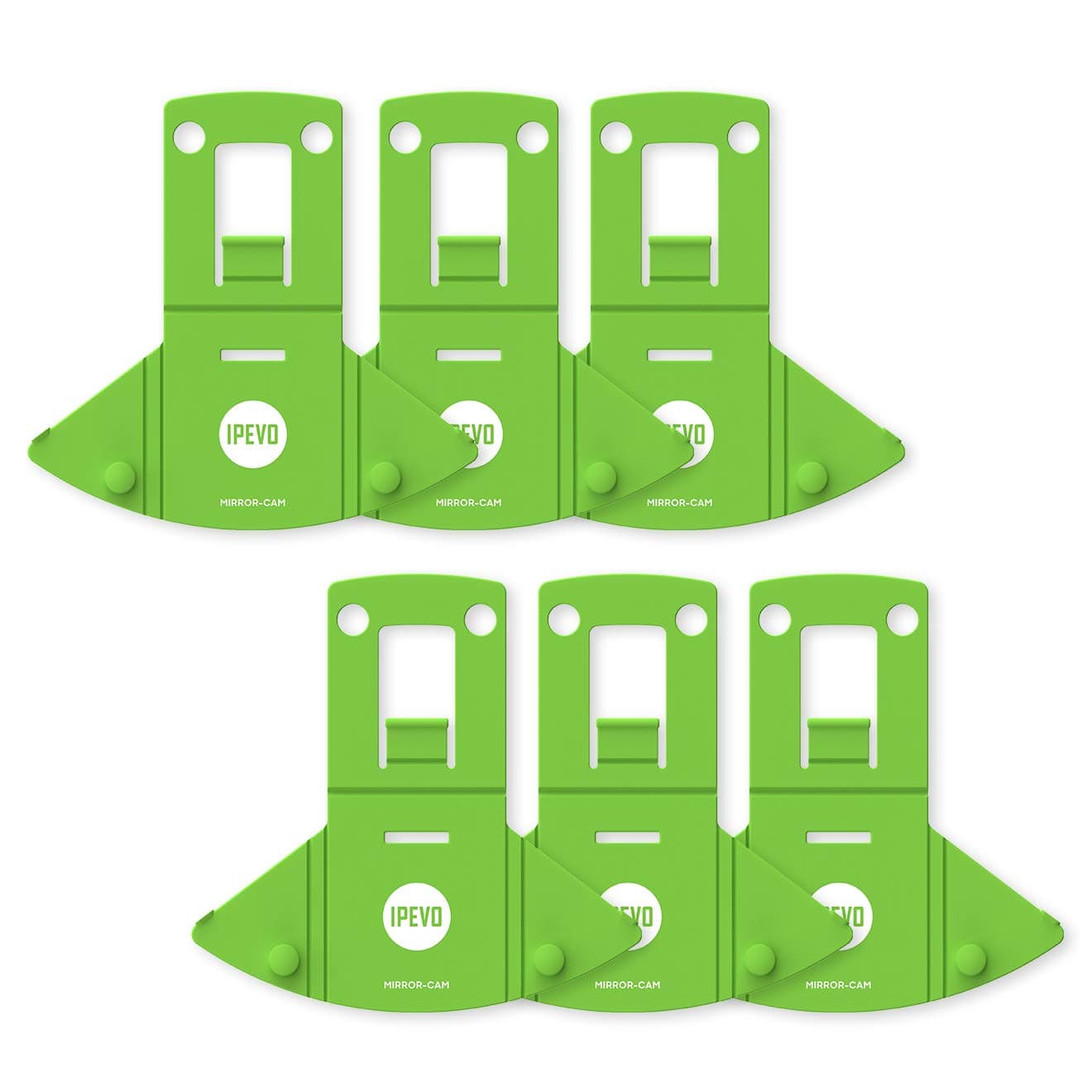 IpevoMirror-Cam Distance Learning Tool for All-Ages (6-Pack) - Laptop and Chromebook Webcam Attachment to Capture documents, Record Lessons and Stream Live Demos, Green