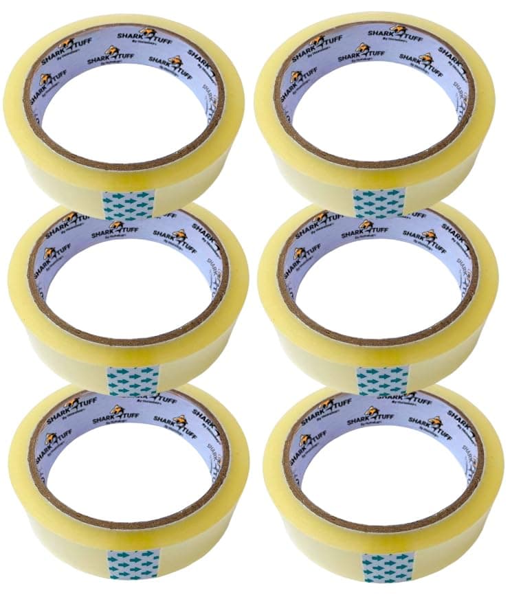 6 Pack - Cellotape Rolls Strong Clear Packing Tape Extra Long | Packaging Sellotape Transparent Stationary Gift Wrap Tape Refill 24mm x 40m