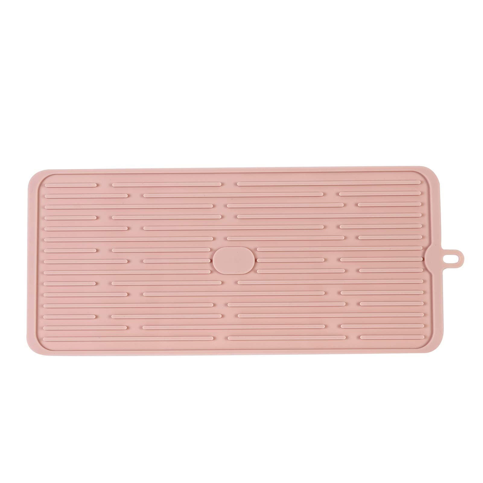 Dish Drying Mat,Large Silicone Drying Mat,Silicone Kitchen Countertop Drying Mat for Pots, Pans, Glassware, Silverware, 17.3"*7.9"*0.2" (Pink)