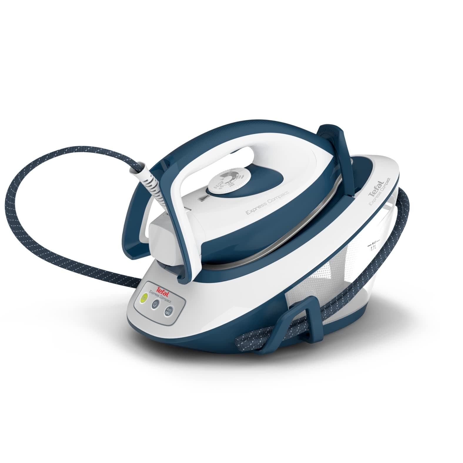 Express Compact Steam Generator Iron 1.7 L Capacity, 5.7 Bar, 120 g/min continuous steam & 350 g/min steam boost, 2600 Watt, Blue & White SV7110