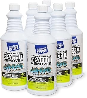 Motsenbocker's Lift Off 41103-6PK Spray Paint and Graffiti Remover Safely Removes Spray Paint, Acrylic, and Enamel From Wood, Metal, Concrete, Plastic, and More, Water-Based, 32 Fl Oz, Pack of 6