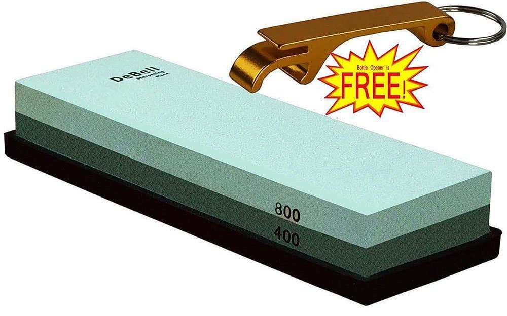 DeBell® Sharpening Stone Double Side Whetstone 400 Grit and 800 Grit Waterstonewith Silicone Base