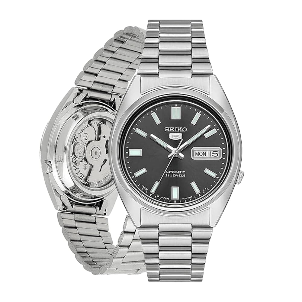 SEIKO Automatic Watch for Men 5-7S Collection - with Day/Date Calendar, Luminous Hands, Stainless Steel Case & Bracelet