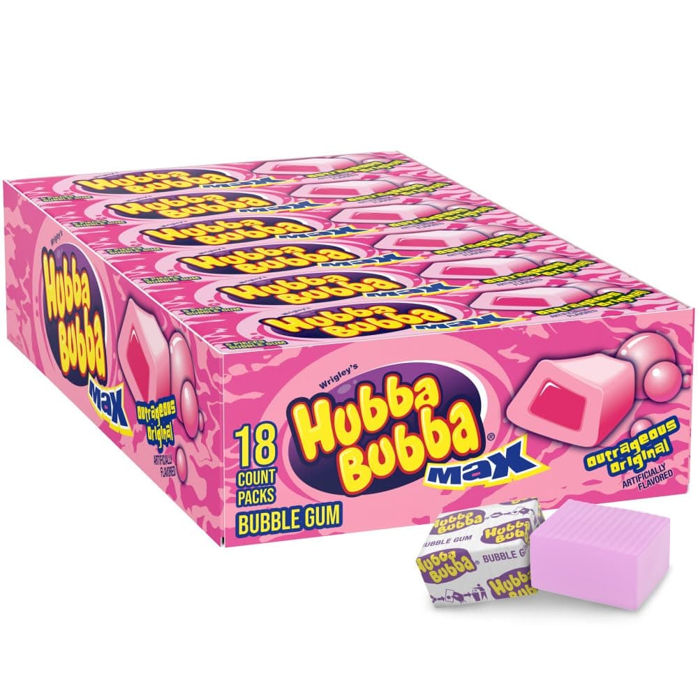Max Chewing Gum, Original Bubble Gum, 5-pieces, 18-count