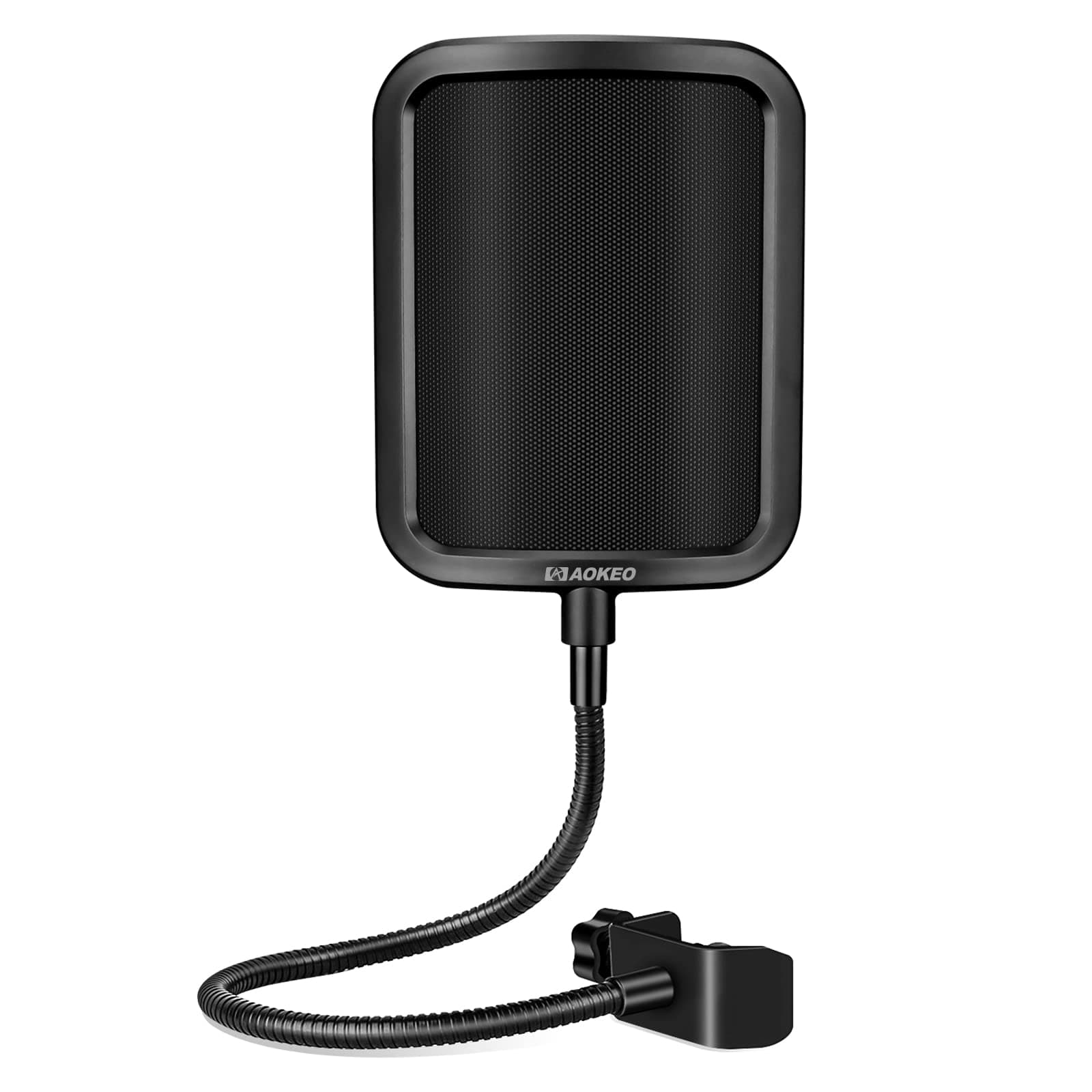 Metal Pop Filter,Metal Mesh Layer Microphone Windscreen for Hyperx QuadCast, Blue Yeti and Other Mics,Pop Shield with Flexible 360° Gooseneck Clip Stabilization Arm