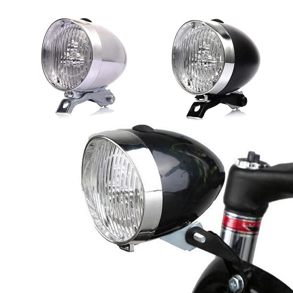 Bright with 3leds Classical Cycling Bicycle Headlight Retro Front Headlamp Vintage Bike LED Lamp Riding Safety Fog Night Head Light Accessories with Bracket