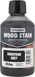 Wood Stain Water Based - 8.5oz/250ml - Indoor Furniture Stain Light & Dark Finishes - Special Non Toxic & Eco Friendly Formula - Wood Stain for Crafts - Color: Ironstone Grey