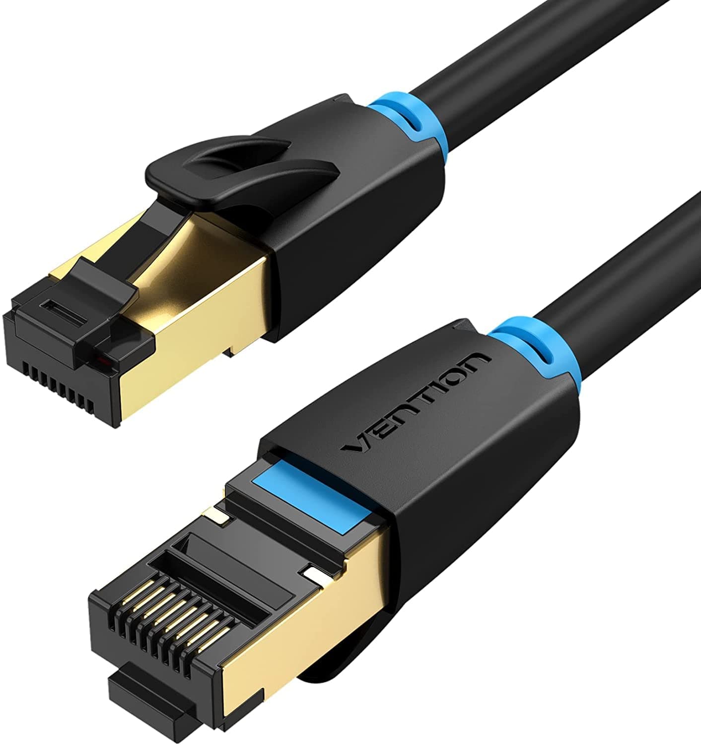 VENTION Cat 8 Ethernet Cable 40Gbps 2000MHz High Speed LAN Patch RJ45 Cable S/FTP Twisted Pair Network Cable for Switch, Router, Patch Panel, PS4, Xbox, Data Center (Cat.8 SSTP Round, 1 Meter)