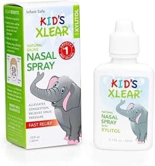 Kids' Nasal Spray, Natural Saline Nasal Spray for Kids with Xylitol, Daily Nasal Decongestant, Nose Moisturizer, 0.75 fl oz (Pack of 4)