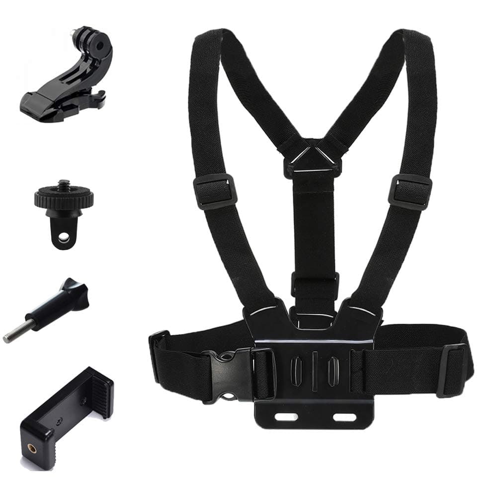 Adjustable Cellphone Selfie Chest Mount Harness Strap with Cell Phone Clip Holder for iPhone 14 13 12 11 Pro Max Xs XR Max X 8 7 6 +
