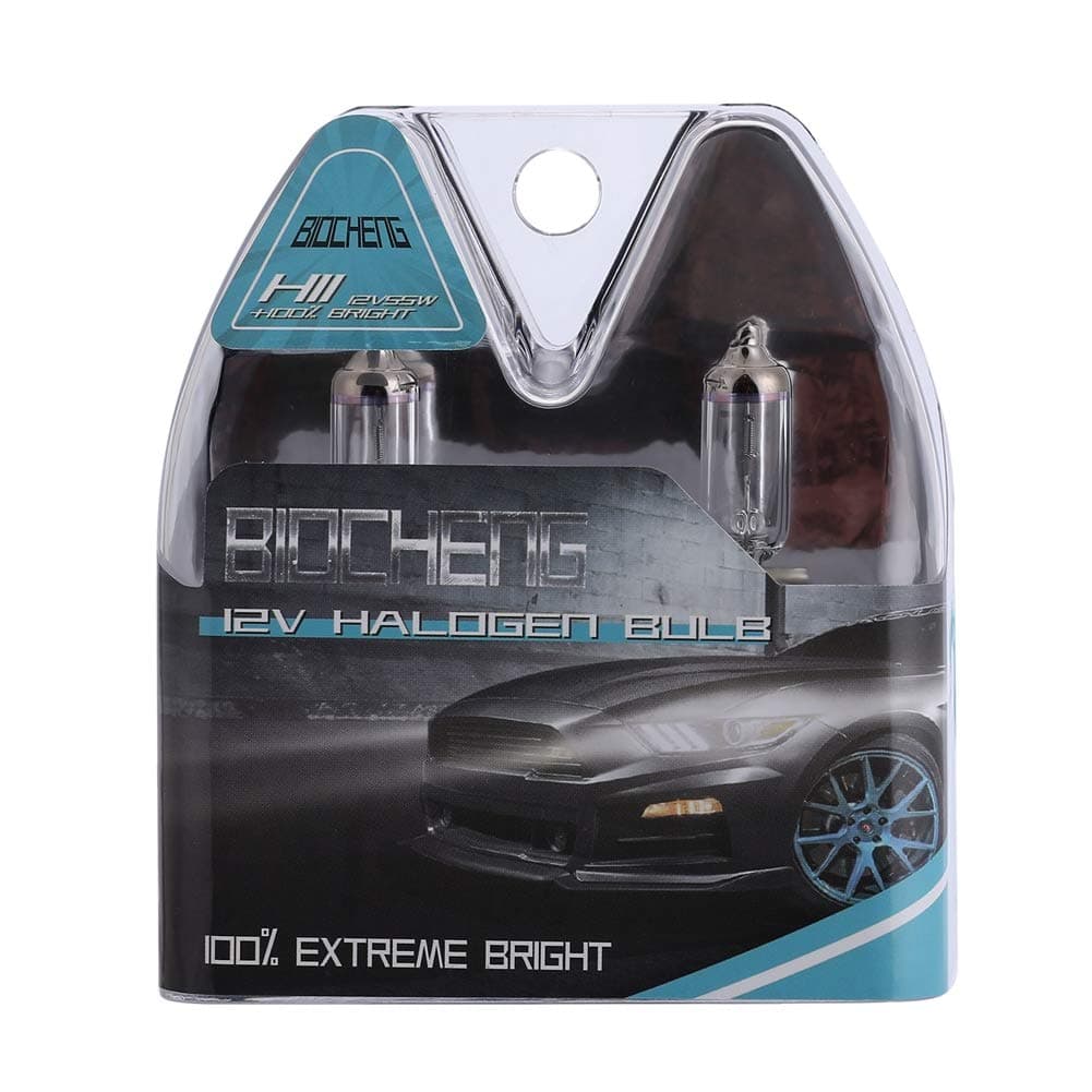 H11 Extremely Bright Headlight Bulb, 100% More Vision 55W High Performance Replacement Bulb, 2 Pack