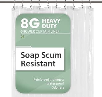 60 x 72 Inches Shower Curtain Liner with 6 Weighted Magnets, Heavy Duty PEVA, 10 Grommet Holes, Waterproof, PVC Free, Clear, 60x72