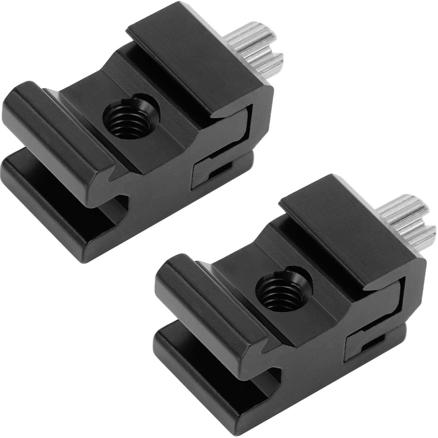 Camera Metal Cold Shoe Flash Stand Adapter with 1/4"-20 Tripod Screw Thread (2 Packs)