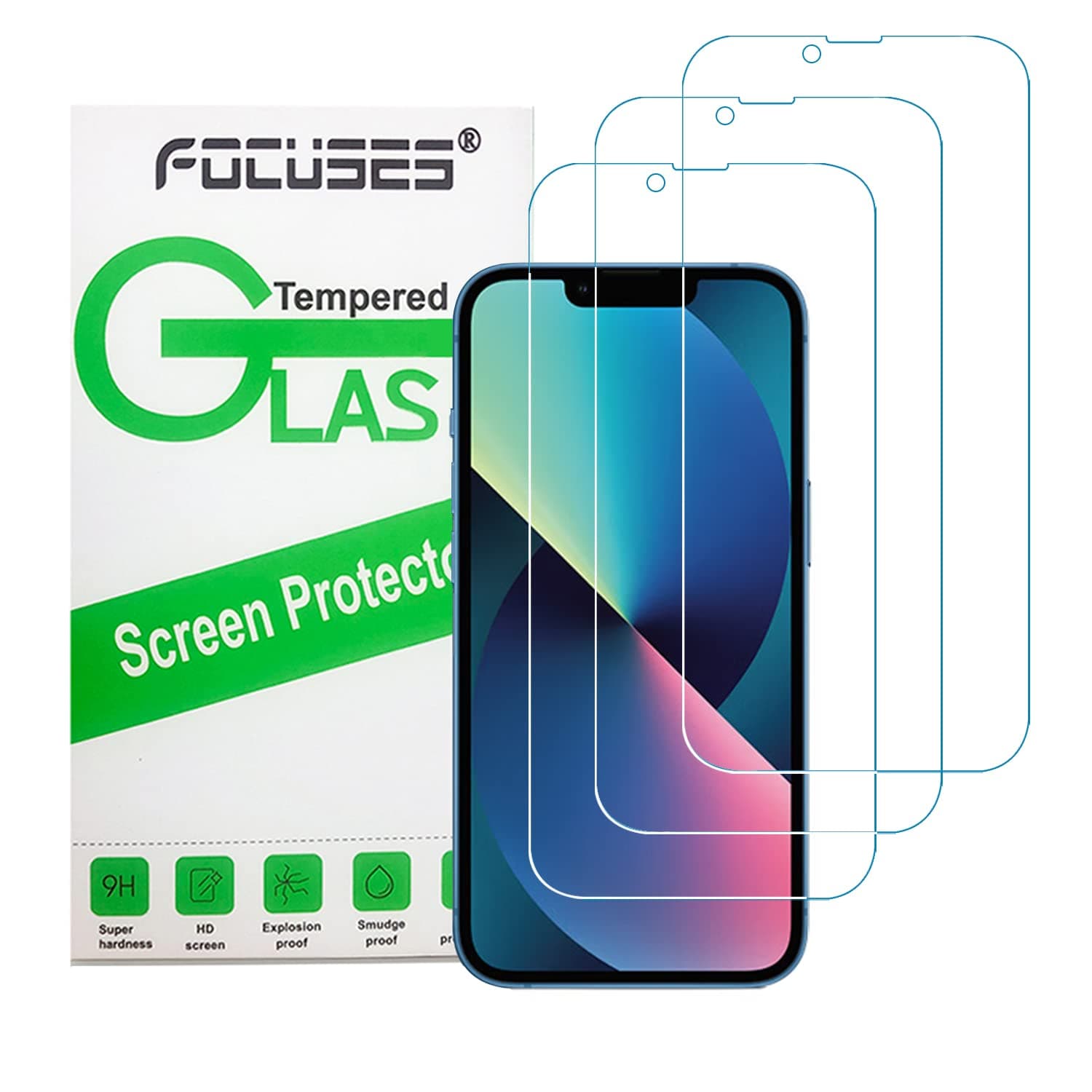 Screen Protector for iPhone 14, 13,13 Pro 6.1" [3 Pack] Anti Blue Light Tempered Glass Film Compatible with iPhone 13/13Pro