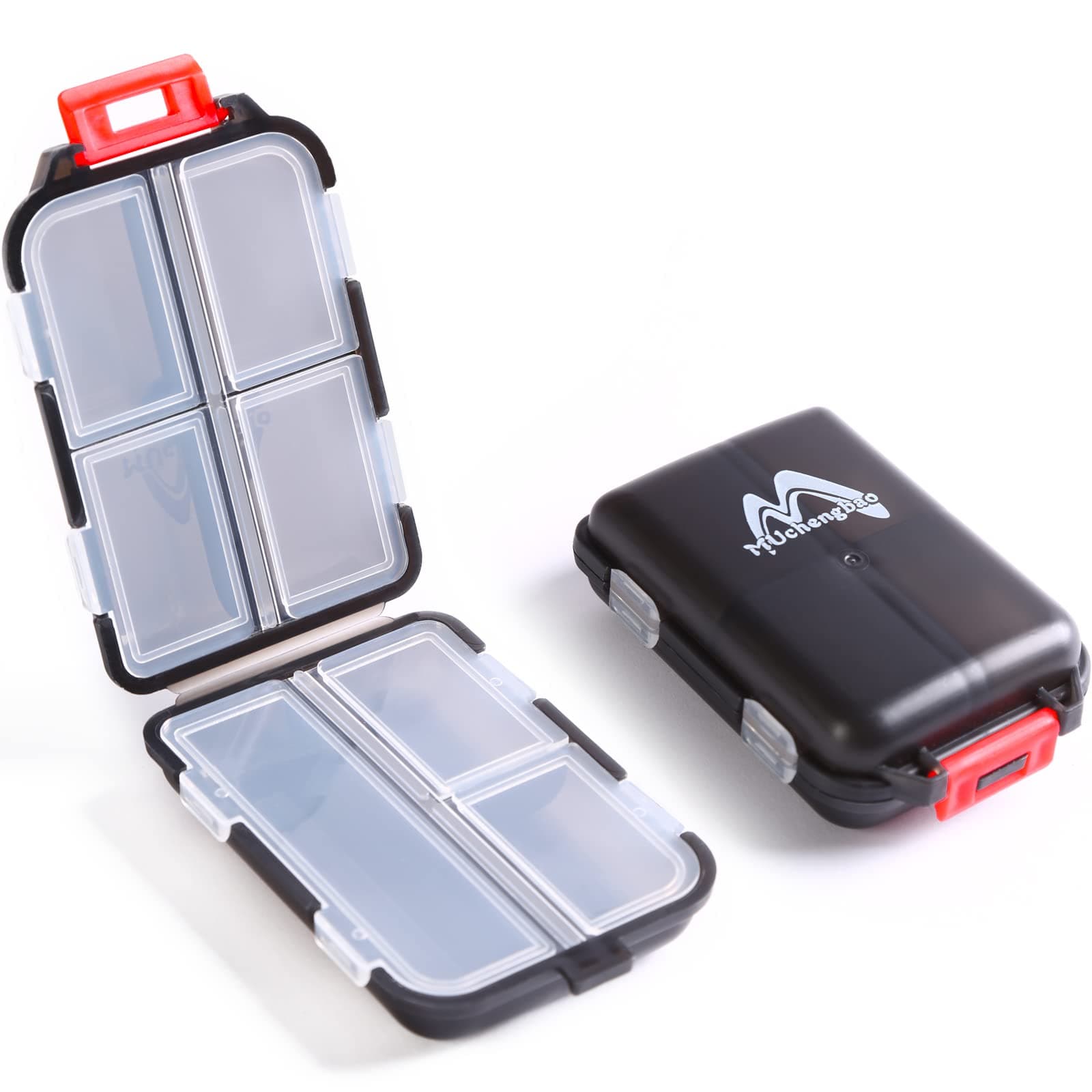 2PS Weekly Pill Organizer Small Folding Pill Box 7 Day BPA-Free Daily Pill Container Foldable Travel Pill Case with Lock Pill Holder, Medicine Organizer for Purse Pocket to Store Vitamin Etc (Black)