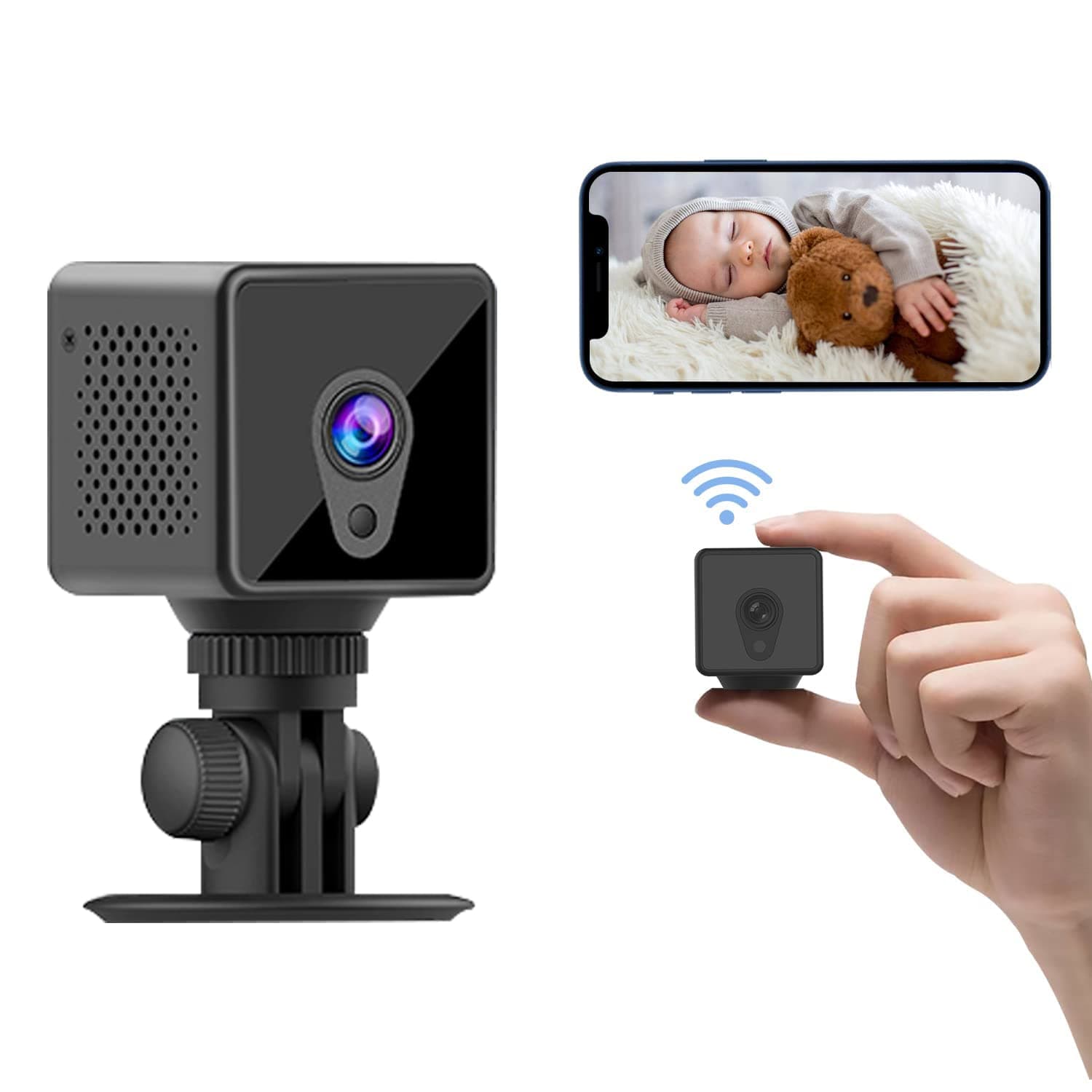 PYue Spy Camera wifi hidden mini Camera Security HD 1080P Secret hidden Cameras for Home and Office Surveillance with APP/Motion Detection/Night Vision