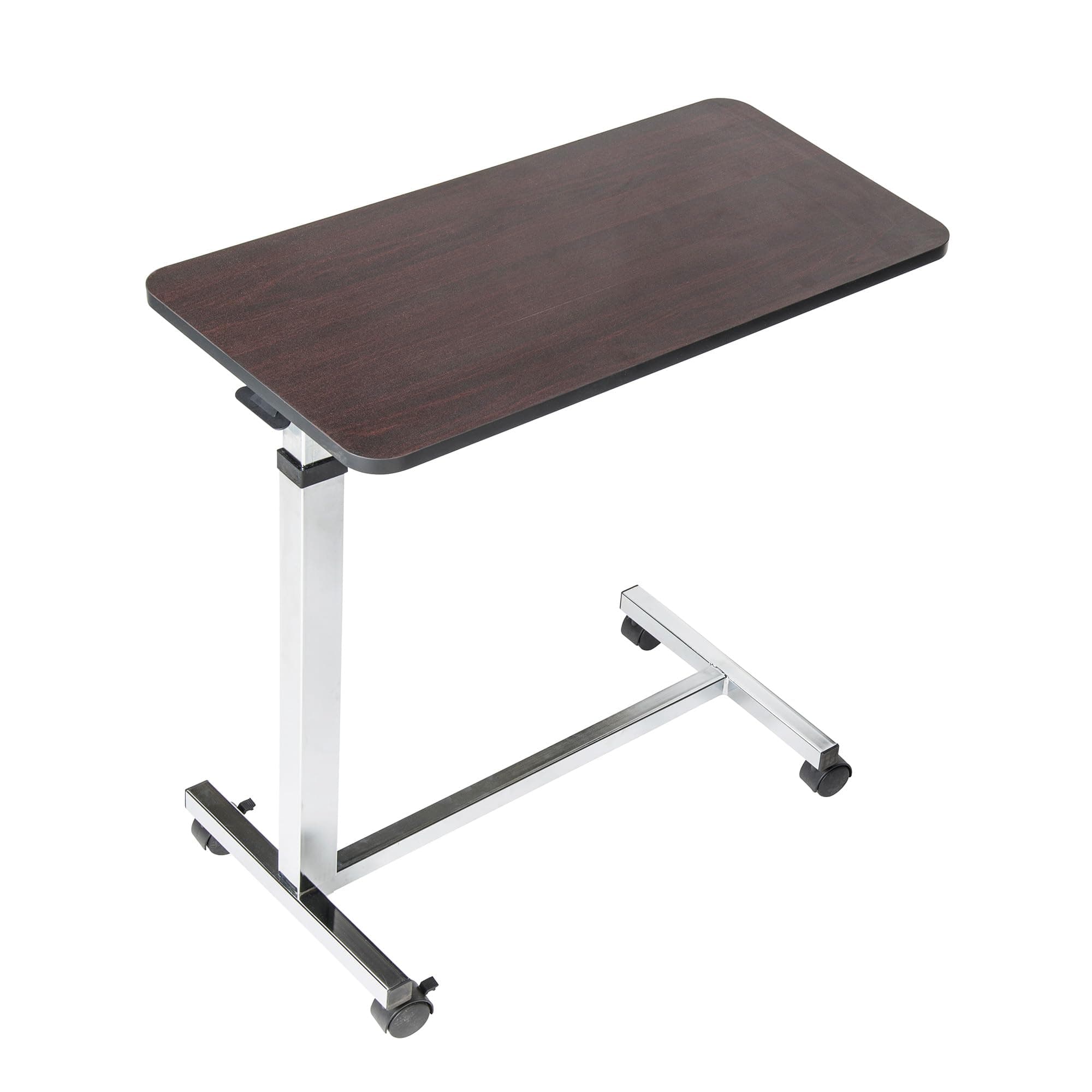 13003 Non Tilt Top Overbed Table with Wheels, Chrome