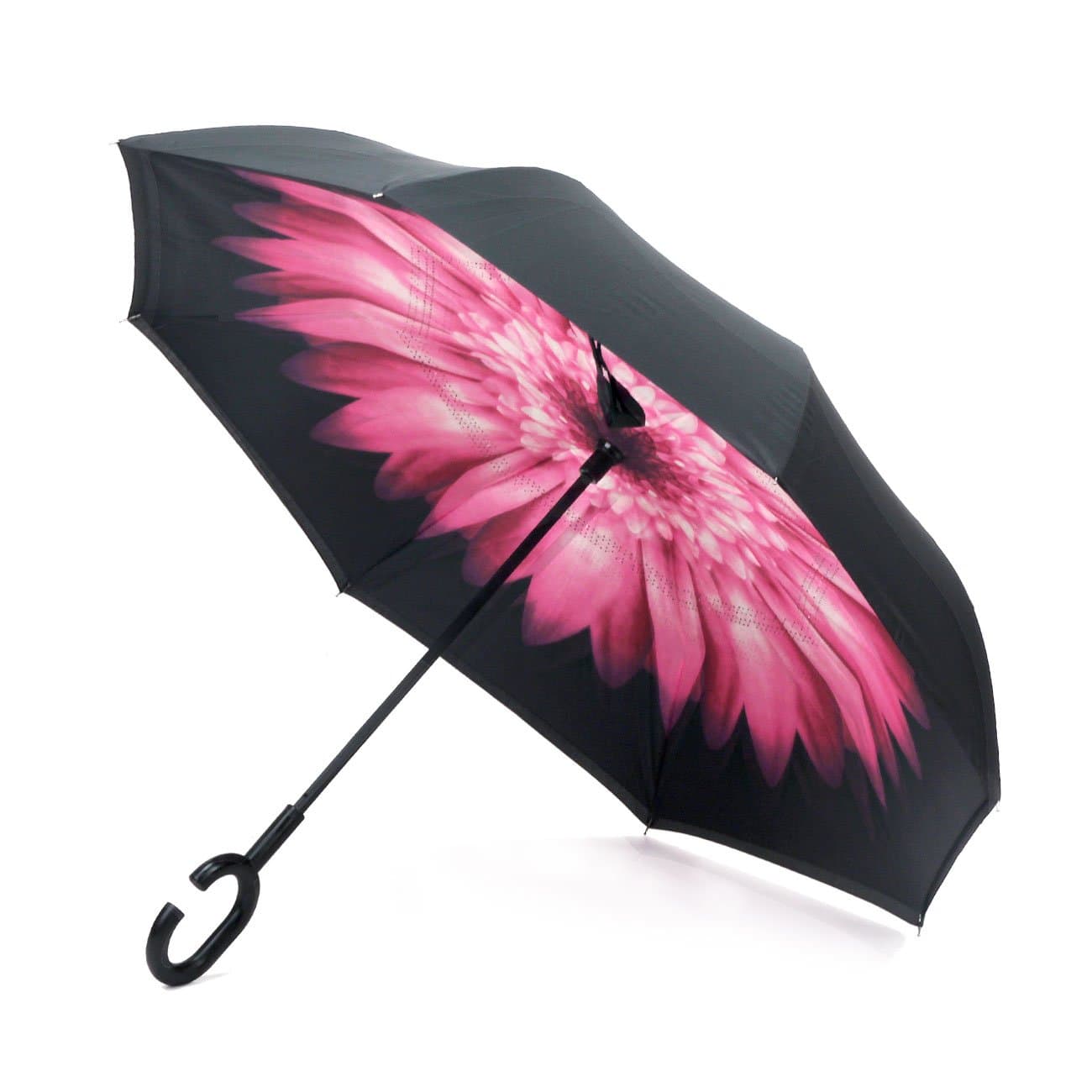 Double Layer Reverse umbrella for Windproof & UV protection Flowers-Pink