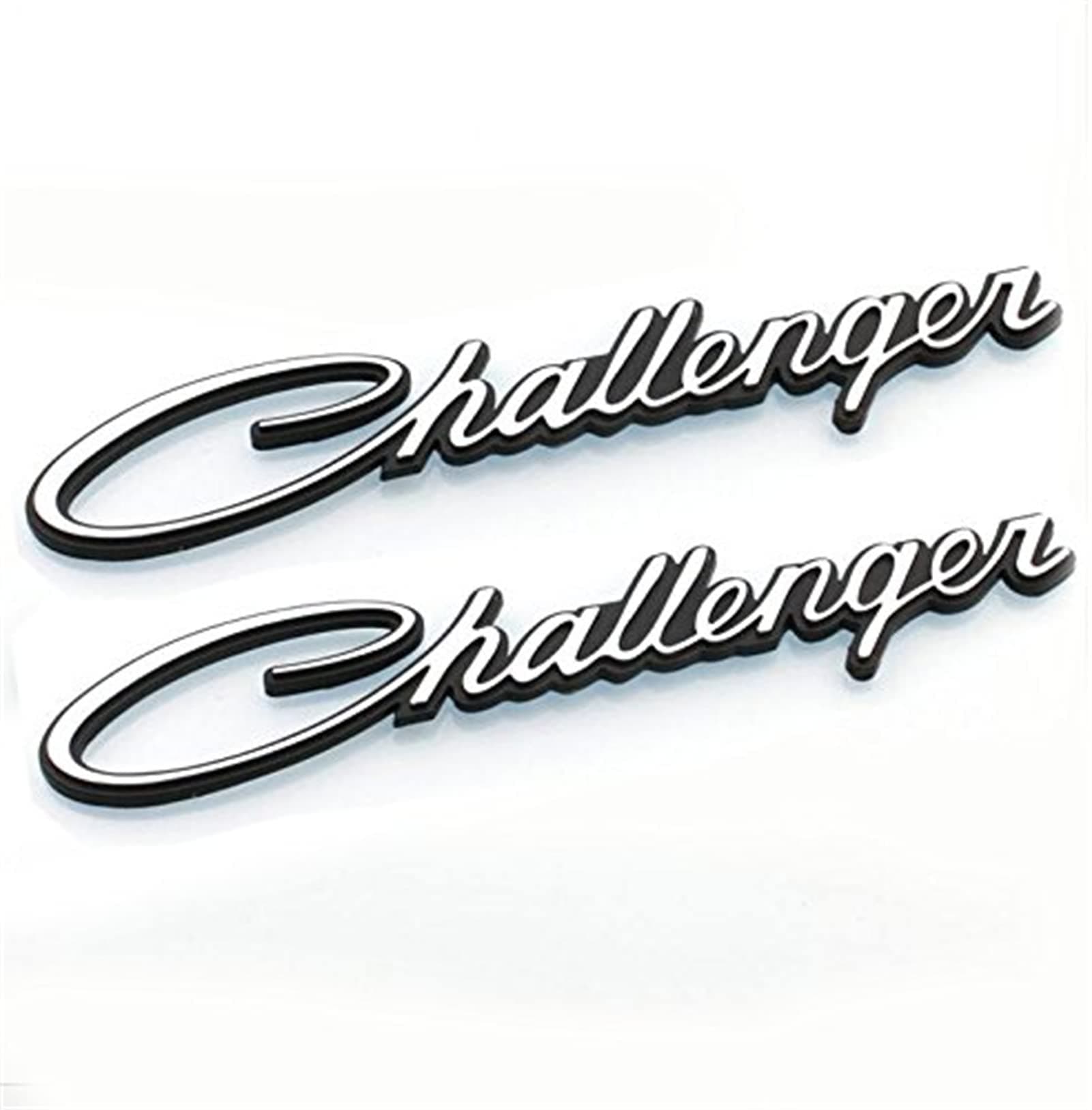 LEELLY 2pack Challenger Emblems Badge Decal Compatible with Challenger Genuine,Silver [Energy Class A]